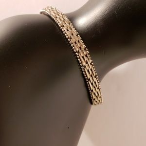 Vintage Woven Sterling Silver Chain Bracelet